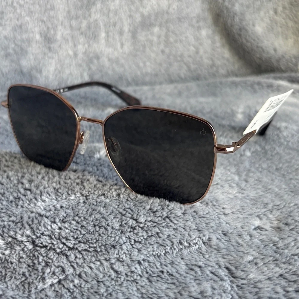 rag & bone 57mm Square Sunglasses in Rose Gold NWT